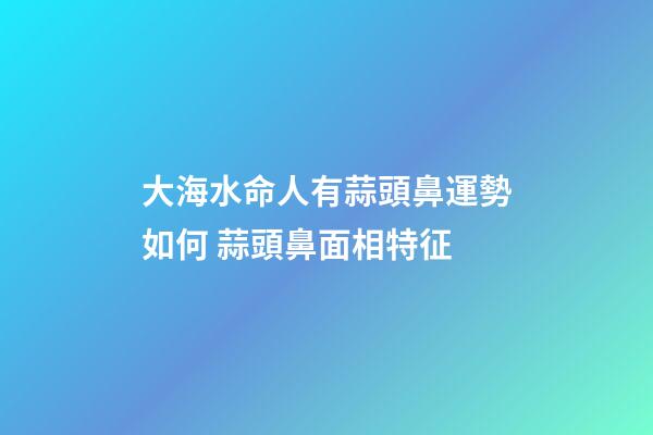 大海水命人有蒜頭鼻運勢如何 蒜頭鼻面相特征